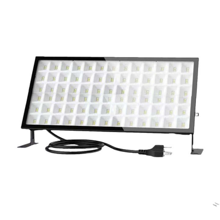Proiector LED 145W cu Lumina Rece, Rezistent la Apa pentru Interior si Exterior – Culoare Neagra, Ideal pentru Iluminat Exterior