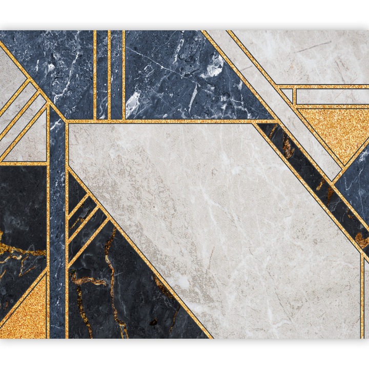 Fototapet Standard - Expressive Pattern in Gold and Garnet - 200 x 140 cm