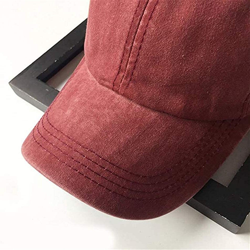 Sapca de baseball BGHYHYHI, vintage, ajustabila, denim, rosu - eMAG.ro