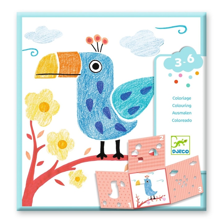 Joc de desen cu sablon, Djeco, +3 ani, multicolor