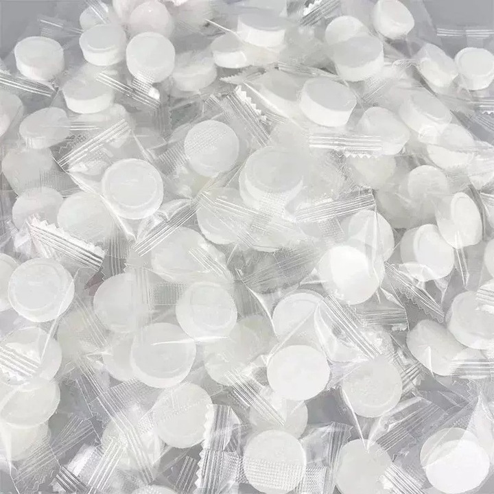 Set 50 Prosoape Comprimate, Portabile, Caltucus Core， Bumbac, Alb, 22x20cm