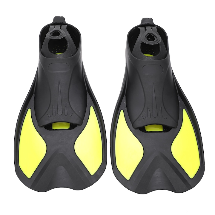Labe inot pentru snorkeling BGHYHYHI, TPR, negru/galben fluorescent, L
