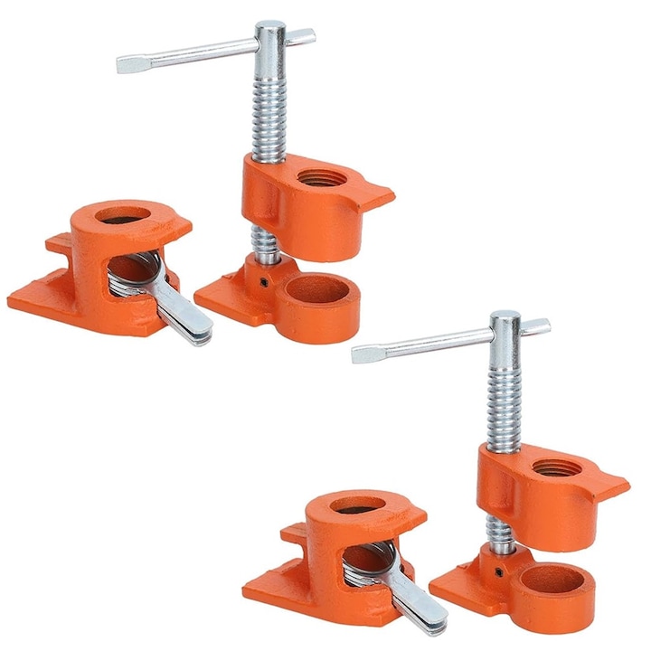 Set 2 Menghine pentru Tevi, Autocise, Prindere Lemn, Portocaliu, 1.5x3.8cm