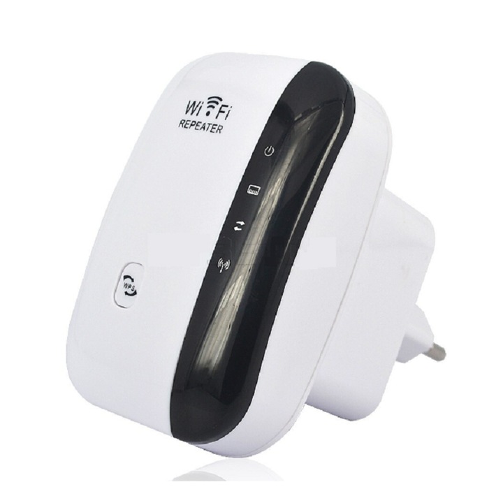 Безжичен мрежов усилвател на сигнала, Wi-Fi Range Extender 300Mbps, 802.11n bg, 2.4GHz WLAN, WPS функция с LAN порт, интегрирани антени, идеални за дома и градината, кабелен органайзер и мрежов кабел включени