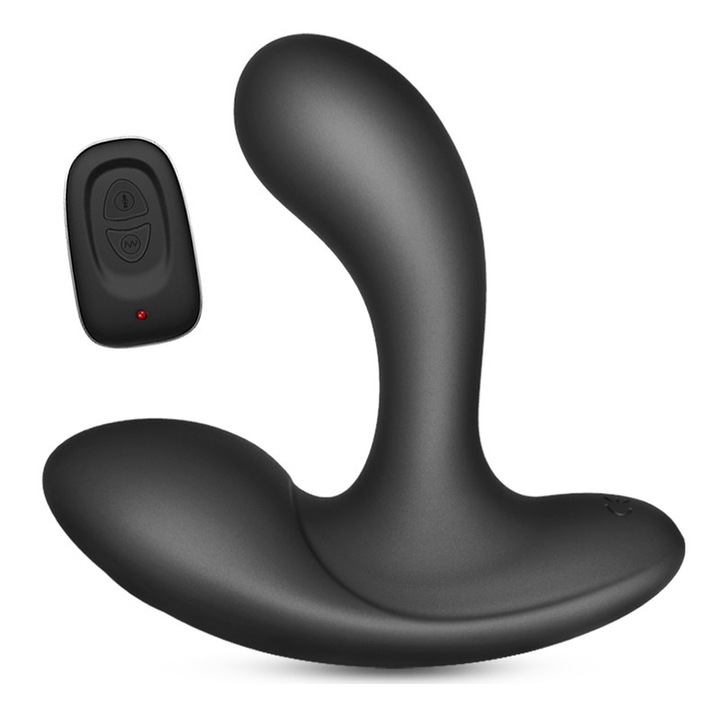 Távirányítós anális masszírozó, puha szilikon, 22 rezgésmód, fekete, 12cm