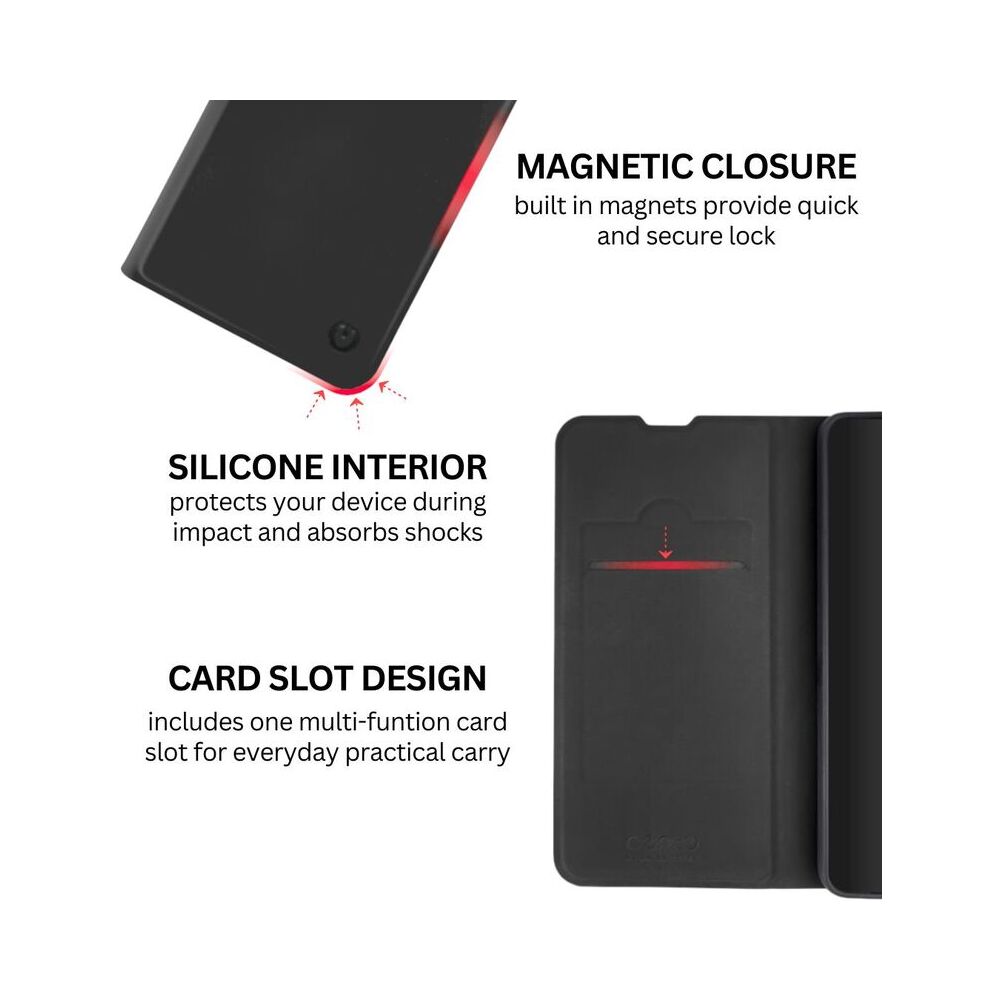 Husa de protectie tip carte CENTO Soho compatibila cu Honor X7B Negru Premium, Inchidere magnetica, Protectie Sporita, Anti soc, Anti zgarieturi, Functie de stand
