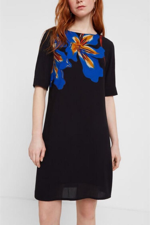 Rochie din viscoza cu imprimeu floral Pistilo, Negru, S