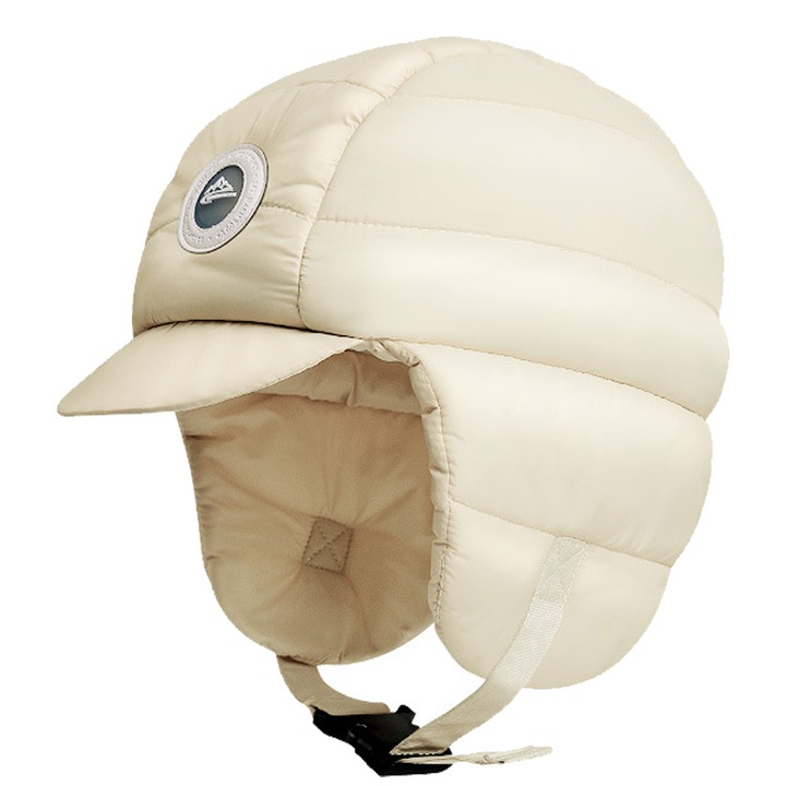 Női sapka Jormftte, téli sapka fülekkel, bézs, téli sportokhoz