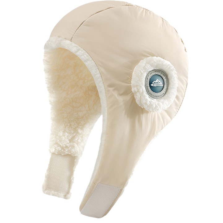 Női sapka Jormftte, téli sapka fülekkel, bézs, téli sportokhoz