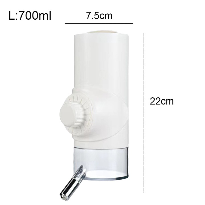 Диспенсър за вода за кучешка клетка, BGHYHYHI, 700мл, неръждаема стомана, без течове, бял