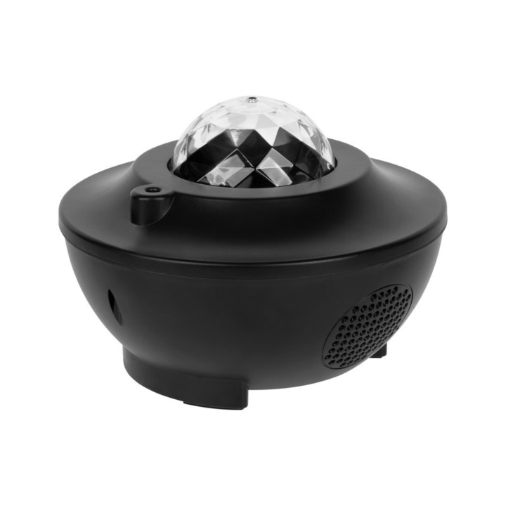 Boxa portabila cu Proiector LED Rebel, cu telecomanda, Bluetooth 5.0, USB, 3W Negru