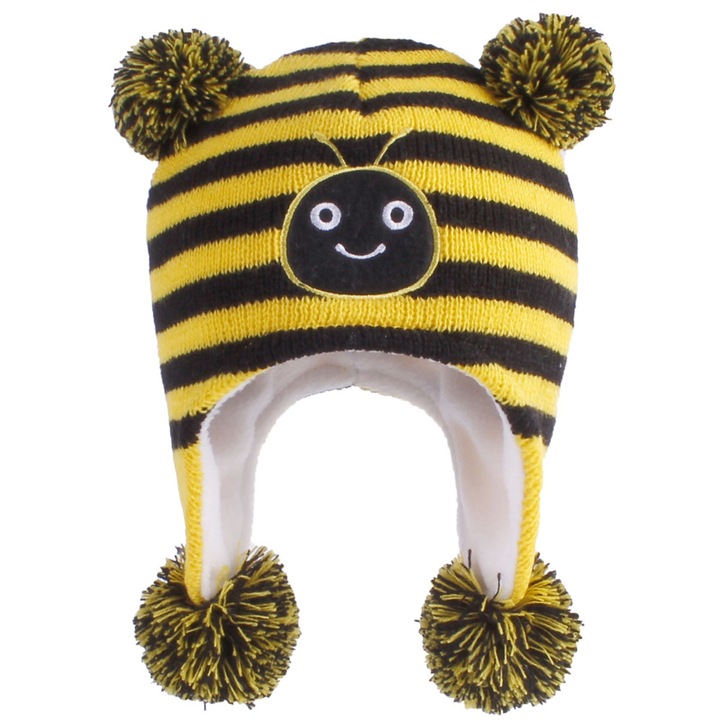 Caciula pentru copii, Zeaicos, set 1 buc, animalute tricotate, multicolor, 50-52CM
