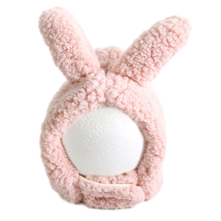 Caciula pentru copii, Zeaicos, set cu urechi de iepure, multicolor, material plush