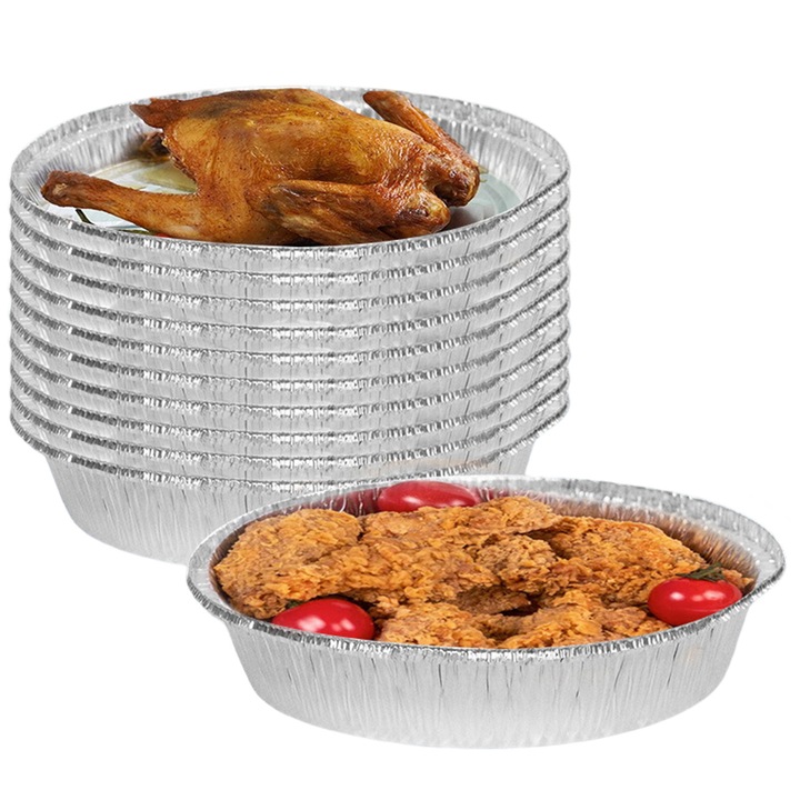 Еднократни алуминиеви тавички Enforose, комплект от 10 броя, 9 инча, за печене и готвене, устойчиви на замръзване и фурна