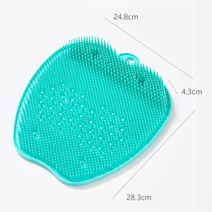 Ексфолираща постелка за баня за крака и пръсти, мека, зелена