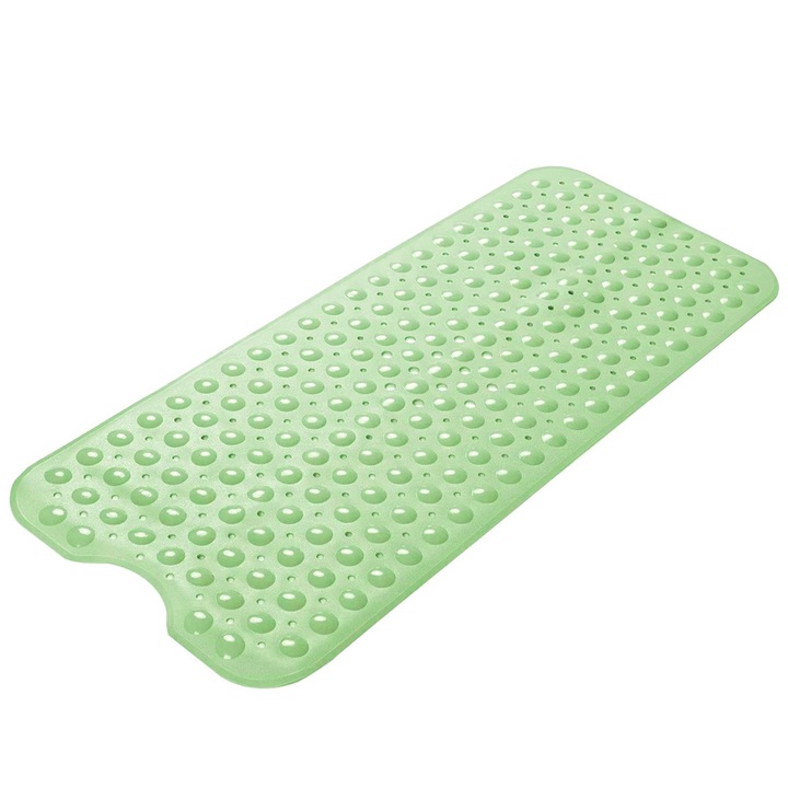 Covoras de cada verde menta, antiderapant pentru cada, covoras de dus antiderapant de 40 x 16 inci, cu ventuze si gauri de scurgere, covoras de cada extra mare