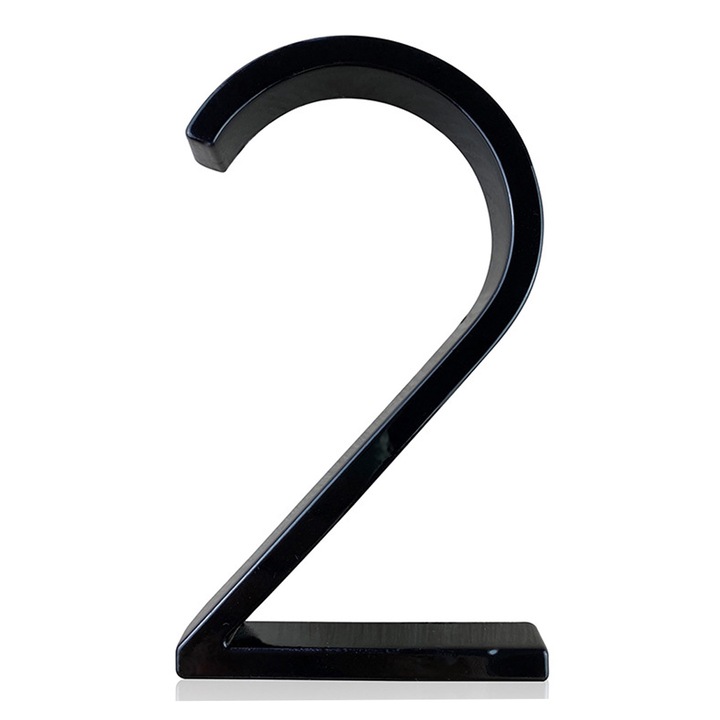 Numere de casa flotante negre lucioase, Enforose, rezistente la rugina, usor de instalat, rezistente la intemperii, design tridimensional