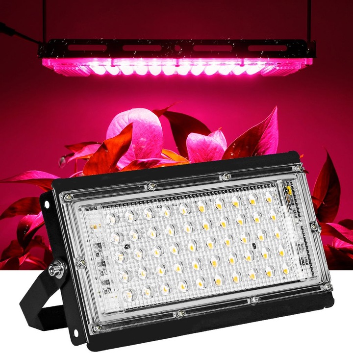 LED lámpa növényekhez 50W teljes spektrum, ütésálló, zöld