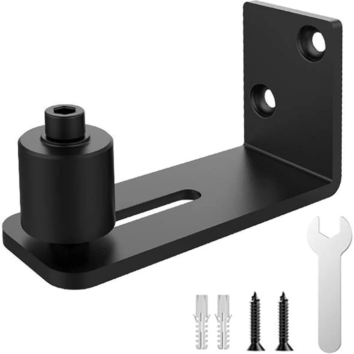 Ghid de podea pentru usi glisante, ajustabil, 9.5x3.5x5cm, metal, negru