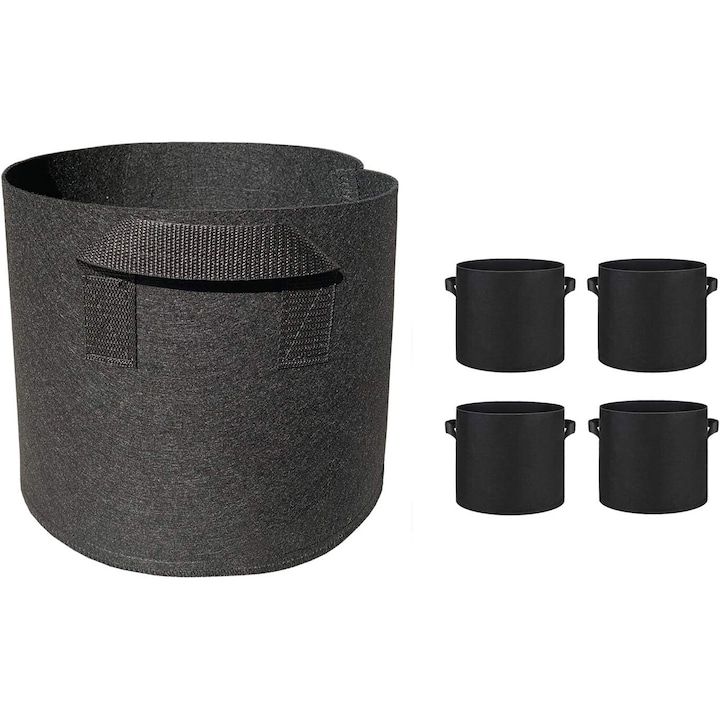 Set 4 ghivece de gradina din material respirabil, AMRINUGL, manere cusute dublu, durabile, 30x30cm