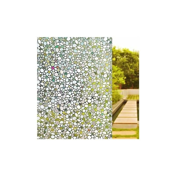 Folie de fereastra non-adeziva, Enforose, efect vizual curcubeu 3D, semi-privat