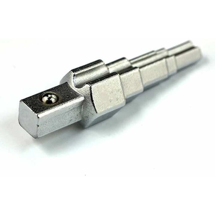 Cheie radiator treptata, compatibila cu maner clichet 1/2", argintiu, 276x42.3mm, set