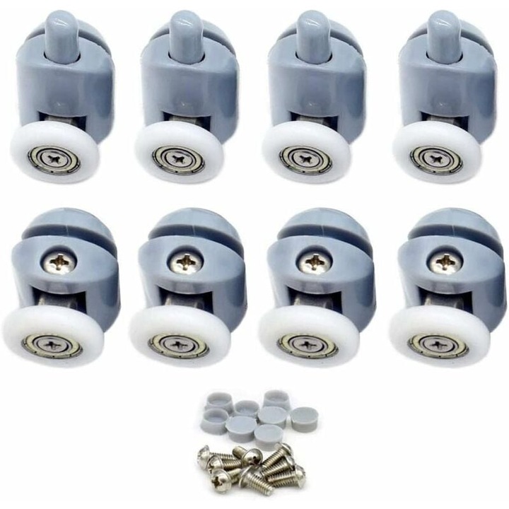 Role de usa de dus, Enforose, set de 8, rulare lina, capacitate mare de incarcare, diametru 23mm, latime roata 6mm