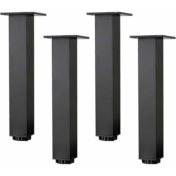Регулируеми крака за мебели, Bizaical, алуминий, матово черно, 5-40 см, комплект от 4 части