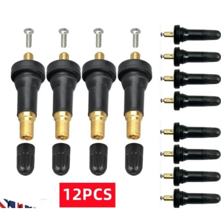 Kit reparatie 12X TPMS pentru senzor presiune anvelope, negru, pentru Ford Fiesta/Focus/Mondeo