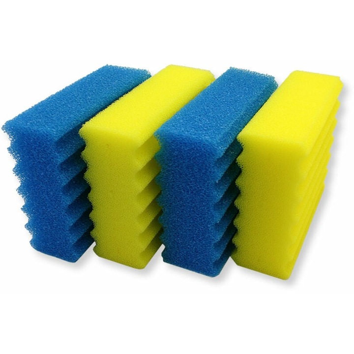 Set de 4 bureti pentru filtru de iaz CBF-350, galben/albastru, 230x85x200mm