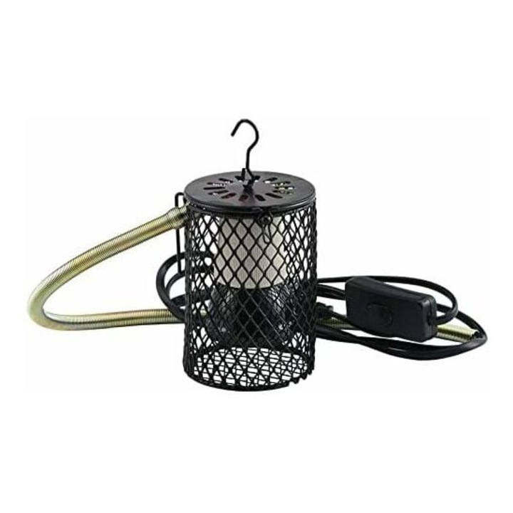 Отоплителна лампа за животни, керамика, 100W, 220V, 7x10.5cm, черна