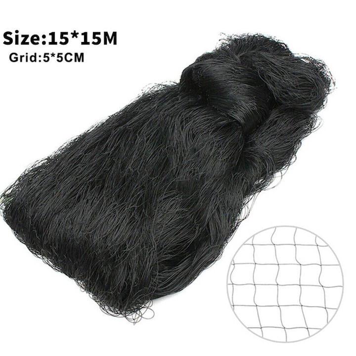 Plasa protectie anti-pasari, 15x15m, Negru