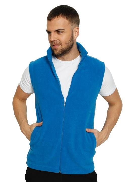 Vesta Barbat UraMag Polar Line, Buzunare si Fermoar, Albastru, 2XL