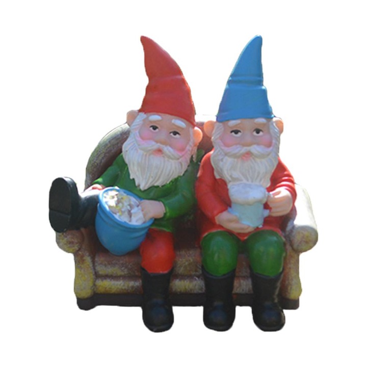 Statueta de gradina 3 pitici, din rasina, decor pentru gradina, birou, multicolor