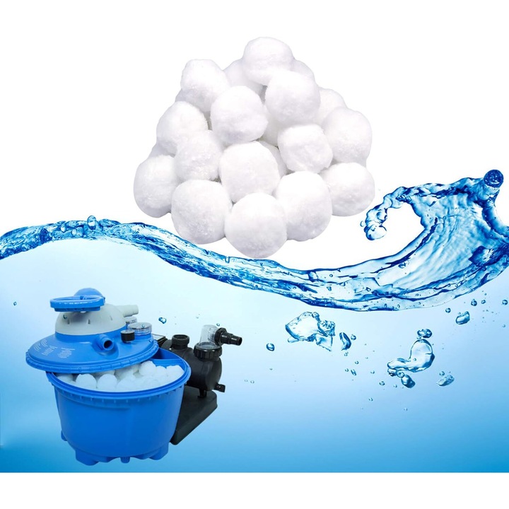 Bila filtranta pentru piscina, alba, set reutilizabil, compatibila cu toate sistemele de filtrare cu nisip
