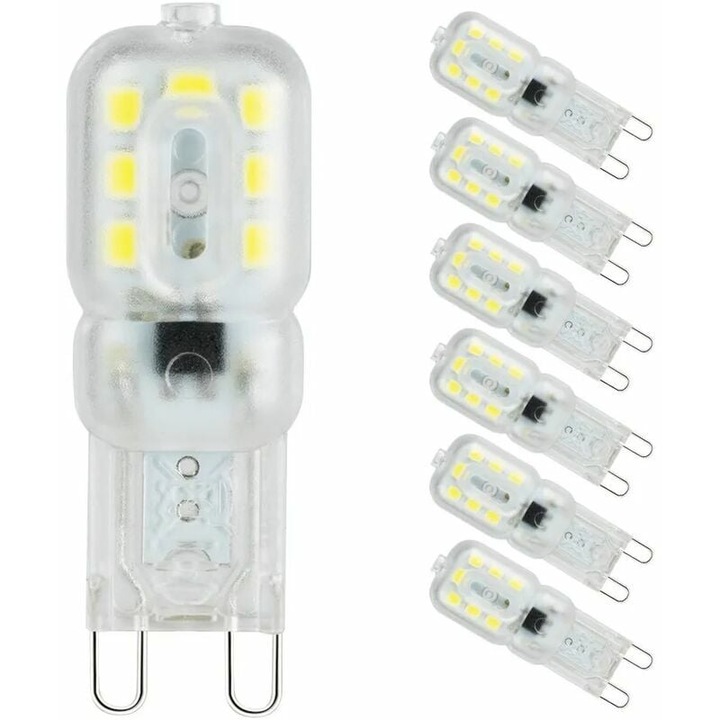 Becuri LED Non-Dimmabile, G9 Bi Pin, Protectie Oculara, Disipare Rapida a Caldurii, Set de 6