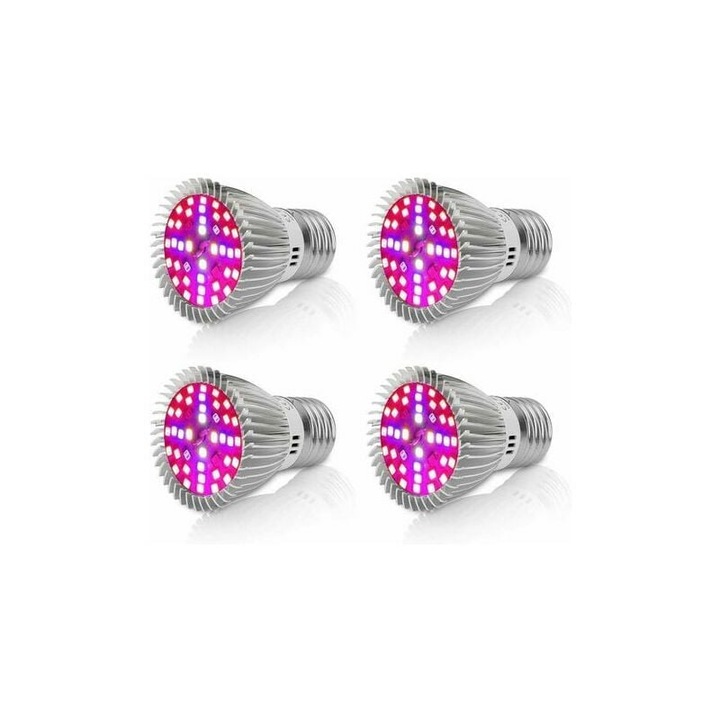 4 db E27 LED izzó készlet, teljes spektrumú, 10W, meleg fehér, hideg fehér