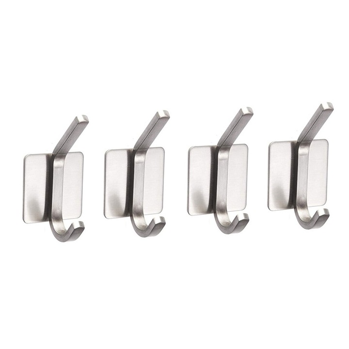 4 db fém fali kampó készlet ruhákhoz, tartós, többszínű