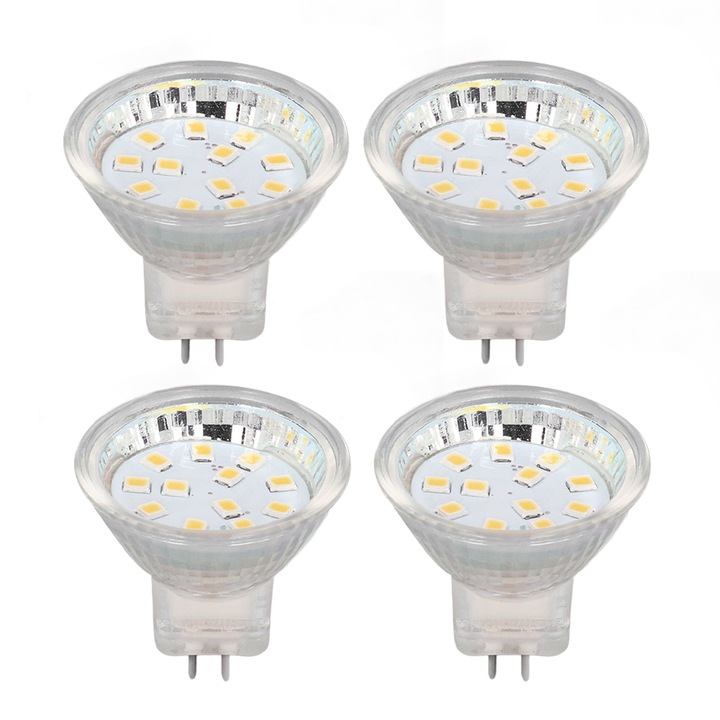 4 db-os MR11 12LED 2W-os spotlámpa szett, meleg fehér, 120°