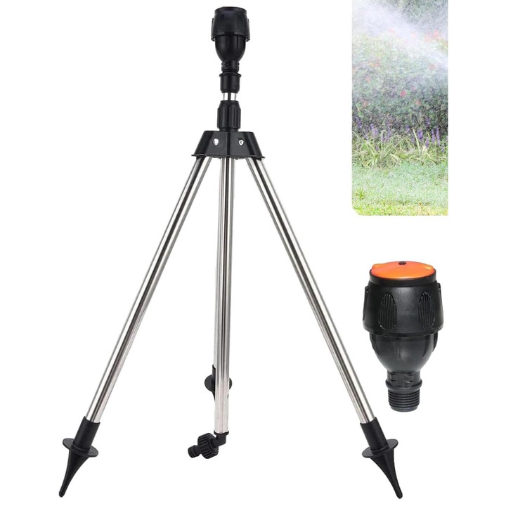 Въртяща се триножна спринклерна глава, 94 см, черна