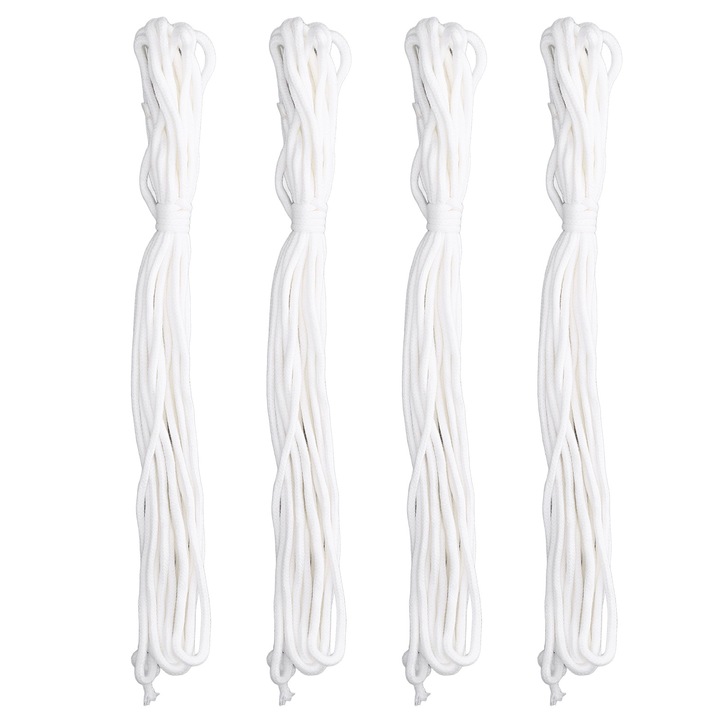 Sistem de irigare autoabsorbant din sfoara de bumbac, 4 bucati, 10m, 4mm, Alb