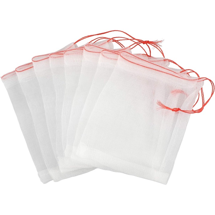 Sacii de protectie pentru legume si fructe, Enforose, plasa fina, 10x15cm, reutilizabili, usor de utilizat