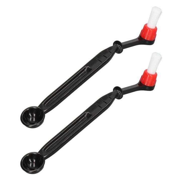 Set 2 Pensule de Curatare pentru Aparatul de Cafea, Plastic, Nylon, Rosu si Negru, 25mm x 215mm x 30mm