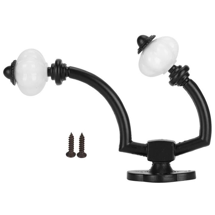 Vintage kabátakasztók, cink, európai stílusú, fekete/fehér