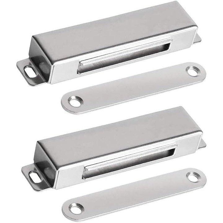 Set incuietoare magnetica pentru usi glisante, Jormftte, inox, argintiu, 95x20mm