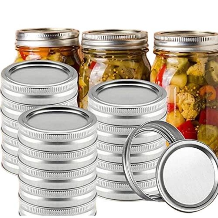 Set 24 Capace Borcane, Inox, cu Inele, Rezistente la Scurgeri, 70 mm, Argintiu