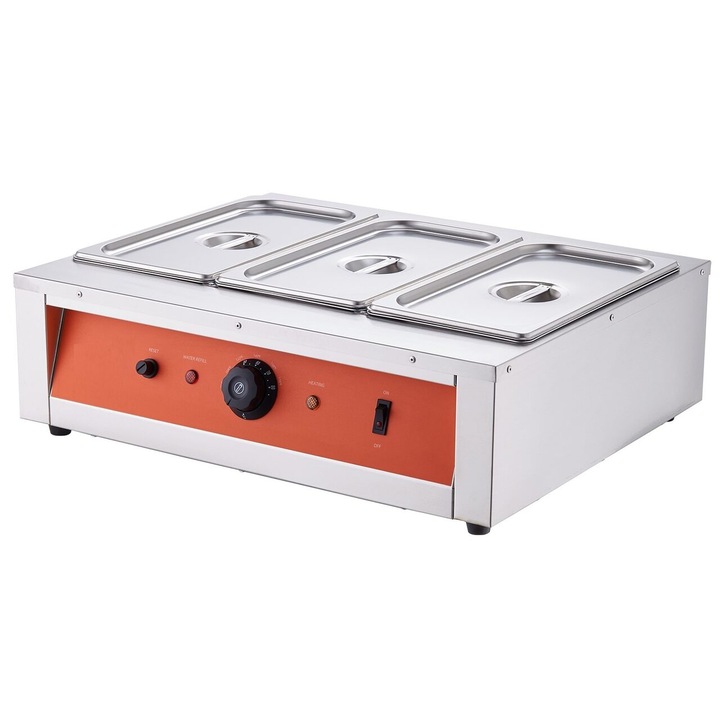 Masina profesionala de topit ciocolata, 1500 W, 3 posturi 3 x 3.3 l, Inox alimentar, 30℃-85℃