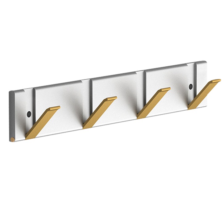 Falra szerelhető összecsukható ruhafogas, ötvözet, ezüst