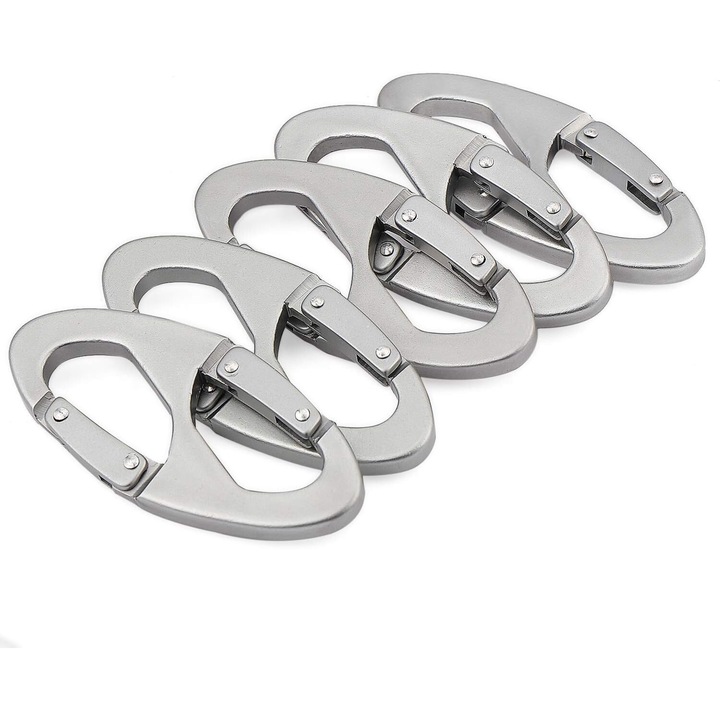 Brelocuri multifunctionale, Enforose, carabineri usoare din aliaj de aluminiu, 2 cleme cu blocare dubla, set 5 buc