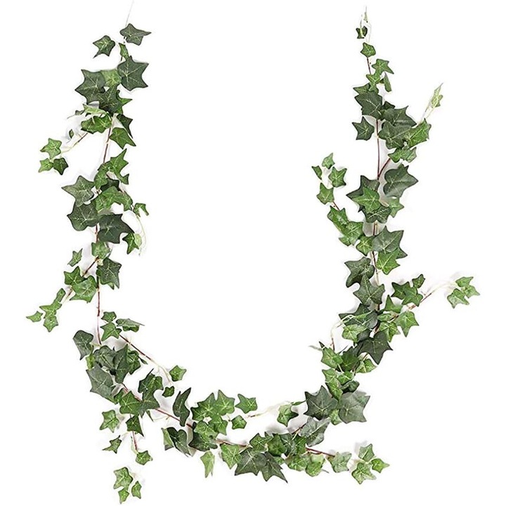 Ghirlanda decorativa cu vita artificiala, Enforose, frunze verzi din matase, decor interior-exterior